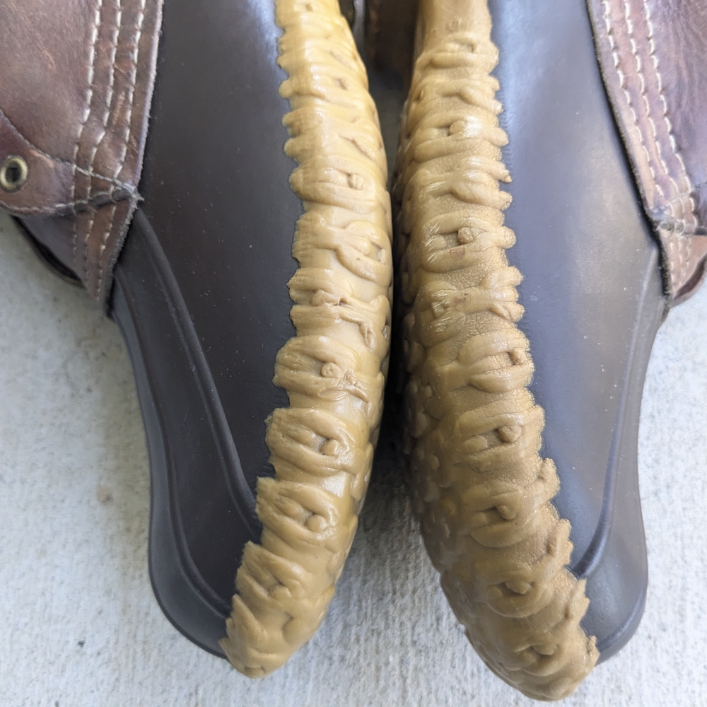 L.L. Bean Duck Boots Men 9 M Btown Leather Rubber - Picture 11 of 16